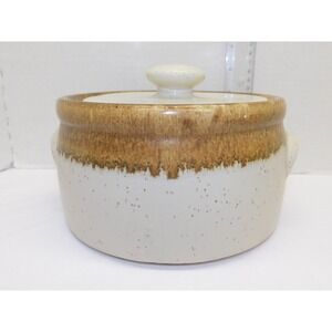 Vintage McCoy Beanpot With Lid Brown Drip Glaze 1421